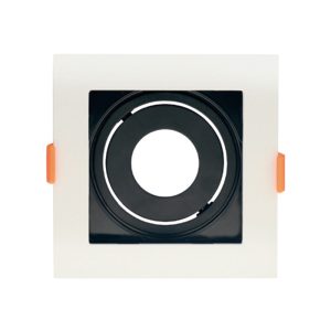 SPOT RECUADO P/ MR16 BRANCO C/ PRETO APOLLO