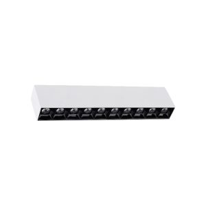 SPOT LED LINEAR SOBREPOR 20W 3000K BRANCO C/ PRETO