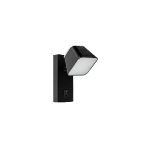 SPOT LED P/ CABECEIRA QD 7W 3000K PRETO IP44