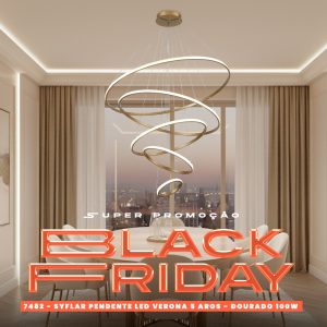 PENDENTE  LED VERONA  5 AROS - DOURADO