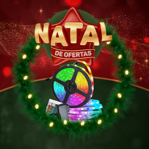 KIT FITA LED 5050 54LDS/M RGB 5M 12V C/FONTE + CONT. IP44 APOLLO