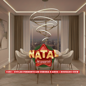 PENDENTE LED VERONA 5 AROS - DOURADO 100W