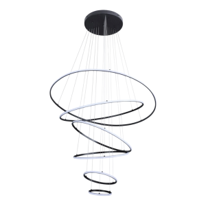 PENDENTE LED VERONA 6 AROS - PRETO 110W