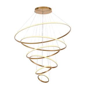 PENDENTE LED VERONA 6 AROS - DOURADO 110W