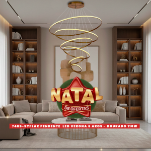 PENDENTE LED VERONA 6 AROS - DOURADO 110W