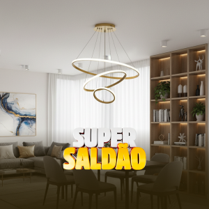 PENDENTE  LED VERONA 3 AROS DOURADO 70W