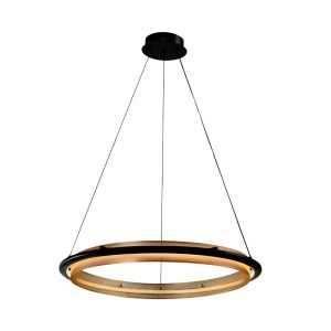 PENDENTE LED AXIS 28W PRETO C/ DOURADO