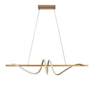 SYFLAR PENDENTE LED WAVE 36W 3K/ 4K/ 6.5K DOURADO RTP