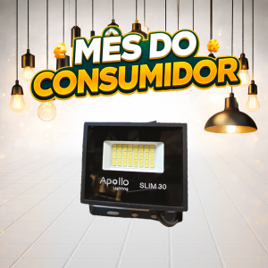 PROJETOR LED B 30W 6500K SLIM30 0.5/ 7.7X6 APOLLO
