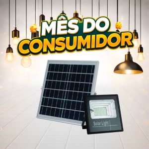 PROJETOR LED SOLAR 150W 6500K + PLACA C/C APOLLO