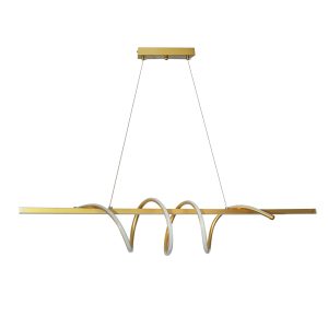 SYFLAR PENDENTE LED WAVE 36W 3K/ 4K/ 6.5K DOURADO RTP