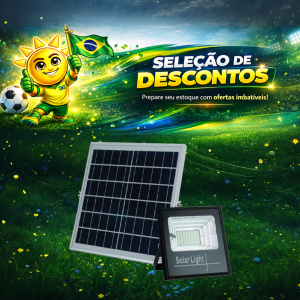PROJETOR LED SOLAR 200W 6500K + PLACA C/C TOP LIGHT