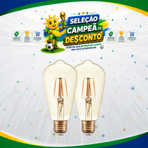 LAMP. FILAMENTO 4W ST64 E27 2200K BIVOLT APOLLO