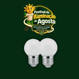 LAMP. BOLINHA G-45 4W 3000K E27 BIVOLT TOP LIGHT