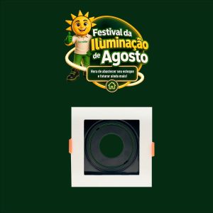 SPOT RECUADO P/ PAR 20 BRANCO C/ PRETO APOLLO