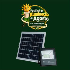 PROJETOR LED SOLAR 300W 6500K + PLACA C/C APOLLO