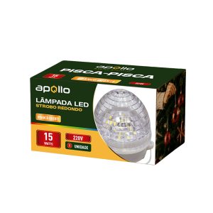 ESTROBO LED REDONDO 15W - BRANCO QUENTE