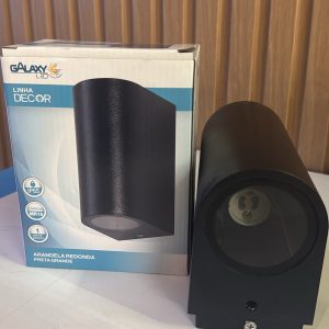 GALAXY ARANDELA PRETA GRANDE P/ LAMPADA MR16