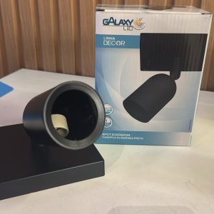 GALAXY SPOT SOBREPOR PRETO P/ LAMPADA MR16 CANOPLA QUADRADA