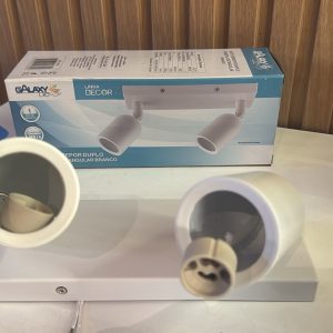 GALAXY SPOT SOBREPOR BRANCO P/ 2 LAMPADA MR16 CANOPLA RETANGULAR