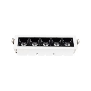 SPOT LED LINEAR EMBUTIR 10W 3000K BRANCO C/ PRETO