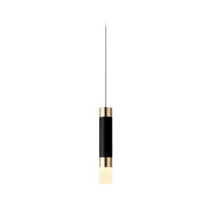 SYFLAR ARANDELA LED TUBO 6W PRETO C/ DOURADO
