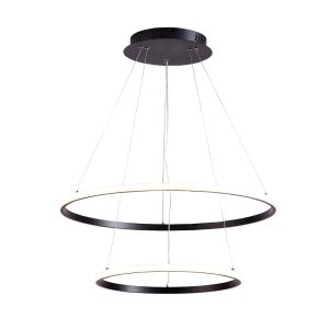 PENDENTE  LED ARCHI  2 AROS PRETO 60W