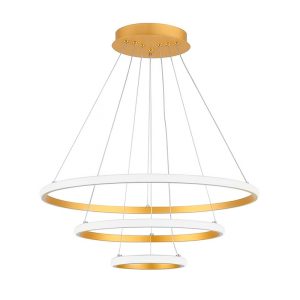 PENDENTE  LED ARCHI  3 AROS DOURADO 70W
