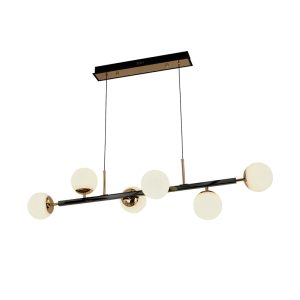 PENDENTE LED SFERA 13W PRETO C/ DOURADO