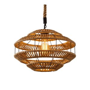 SYFLAR PENDENTE CORDA RUSTICA DISCO 1L