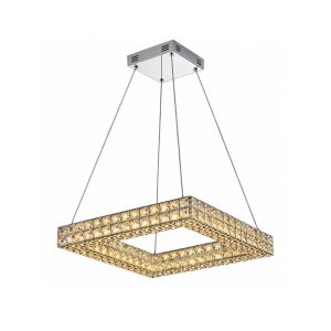 SINDORA PENDENTE CRYSTAL DCD-00306 32W SQUARE 3000K CROMADO