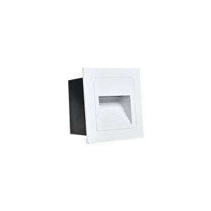 BALIZADOR LED ASSIMETRICO 3W 3000K QD 84X84MM IP20 BR ALUM BIVOLT