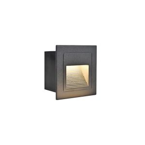 BALIZADOR LED ASSIMETRICO 3W 3000K QD 84X84MM IP20 PT ALUM BIVOLT
