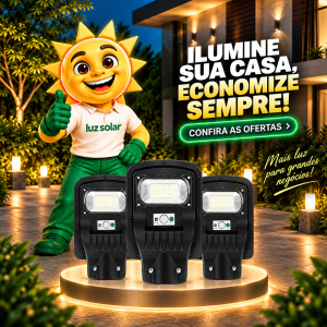 LUM. POSTE/PUBLICA SOLAR 50W 6500K + PLACA APOLLO