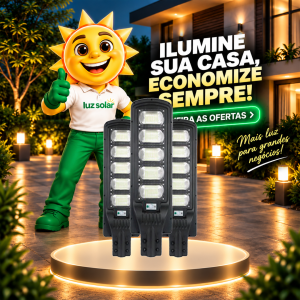 LUM. POSTE/PUBLICA SOLAR 250W 6500K + PLACA APOLLO
