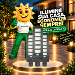 LUM. POSTE/PUBLICA SOLAR 300W 6500K +  PLACA APOLLO