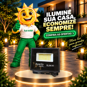 PROJETOR LED B 30W 6500K SLIM30 0.5/ 7.7X6 APOLLO